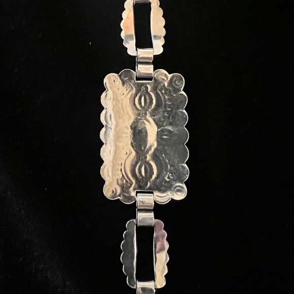 Vintage Navajo Silver Brick Link Hand Stamped Concho belt or necklace. - Picture 4 of 9